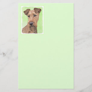 Irish Terrier Painting - Cute Original Dog Art Stationery