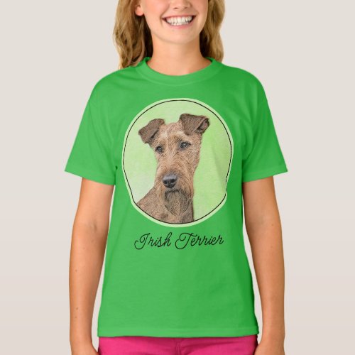 Irish Terrier Painting _ Cute Original Dog Art T_Shirt