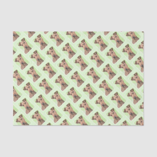 Irish Terrier Painting - Cute Original Dog Art Tissue Paper (Front)