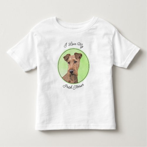 Irish Terrier Painting _ Cute Original Dog Art Toddler T_shirt