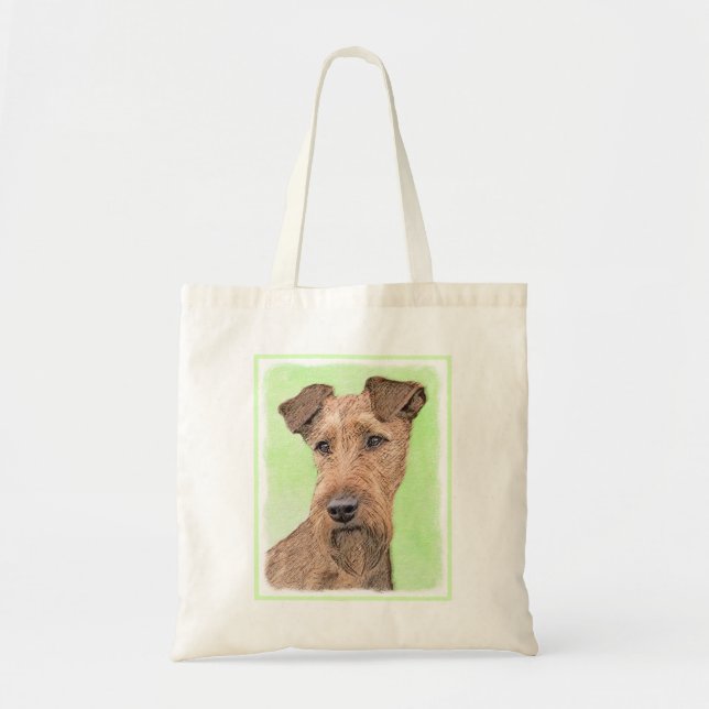 Irish Terrier Painting - Cute Original Dog Art Tote Bag (Front)