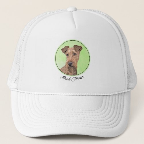 Irish Terrier Painting _ Cute Original Dog Art Trucker Hat