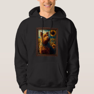 Irish Terrier Painting Sunflower Flower Mom Women Hoodie