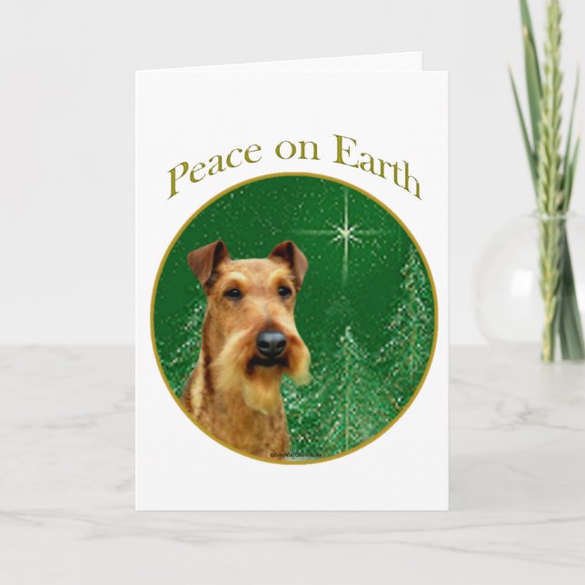 Irish Terrier Peace Holiday Card (Front)