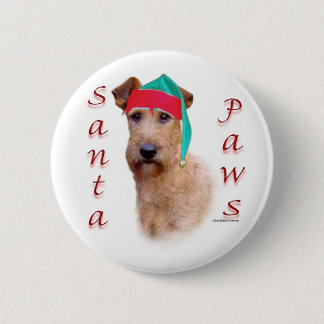 Irish Terrier Santa Paws Button