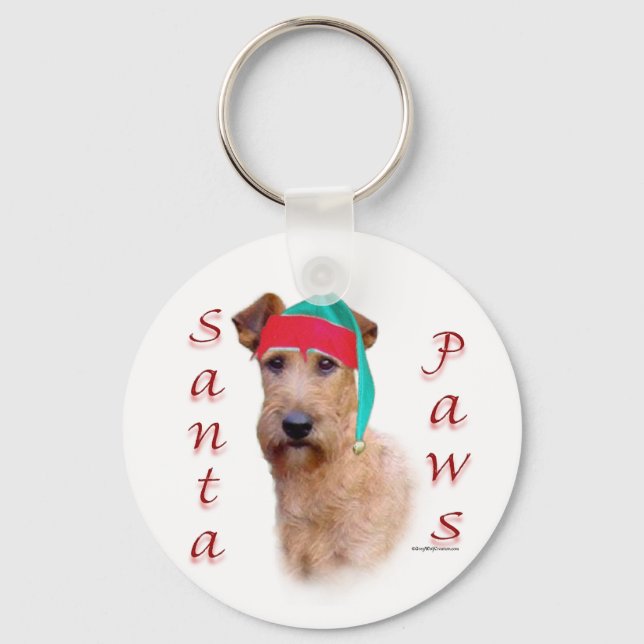 Irish Terrier Santa Paws Keychain (Front)