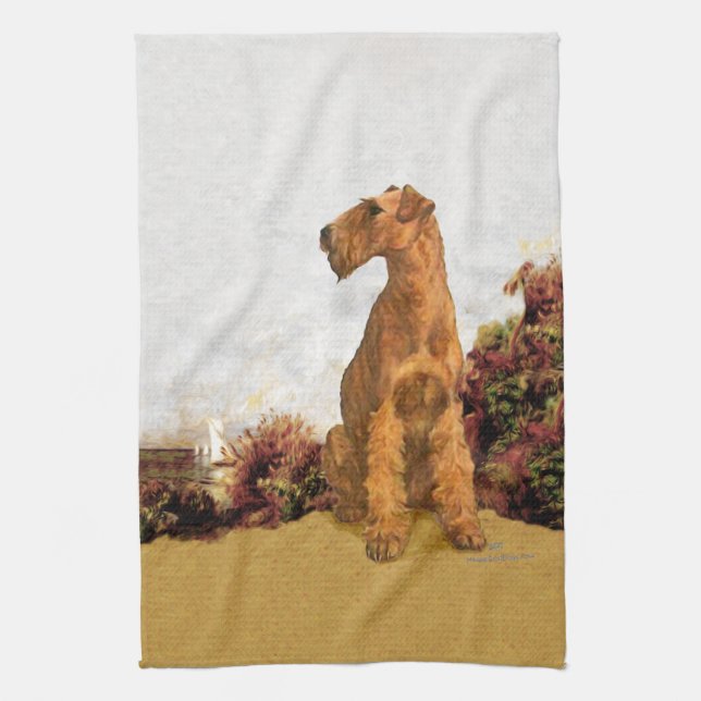 Irish Terrier Seaside Towel (Vertical)