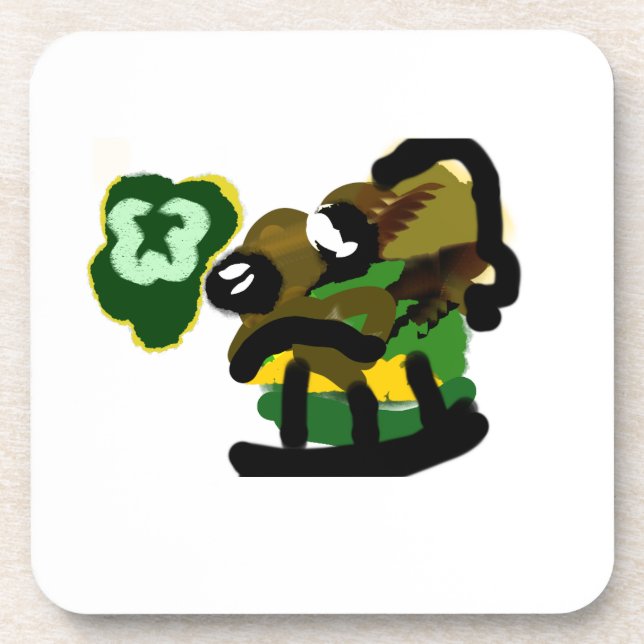 Irish Terrier st Patrick fun Beverage Coaster (Front)