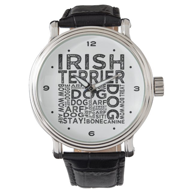 Irish Terrier Typography Watch (Front)