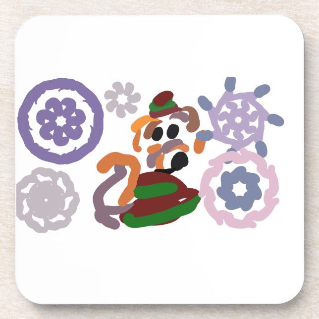Irish terrier Winter Beverage Coaster (Front)