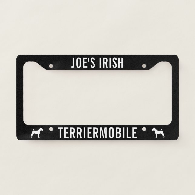 Irish Terriermobile | Irish Terrier Silhouettes License Plate Frame (Front)
