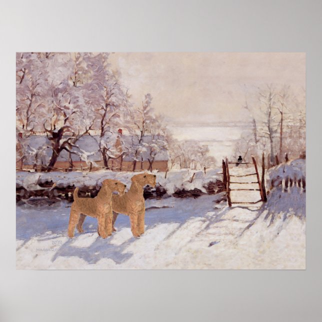 Irish Terriers in Winter Poster (Front)