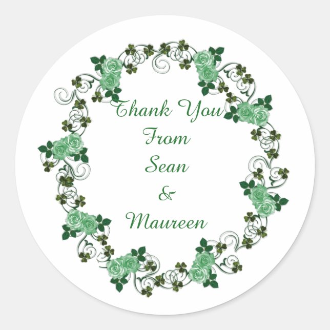 Irish Thank you sticker for favors (Front)