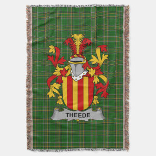  Irish Theede Coat of Arms Family Crest Ireland Throw Blanket