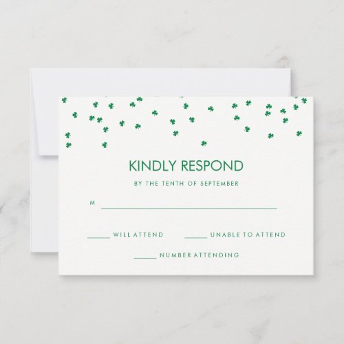 Irish Theme Shamrock Confetti  Wedding Response