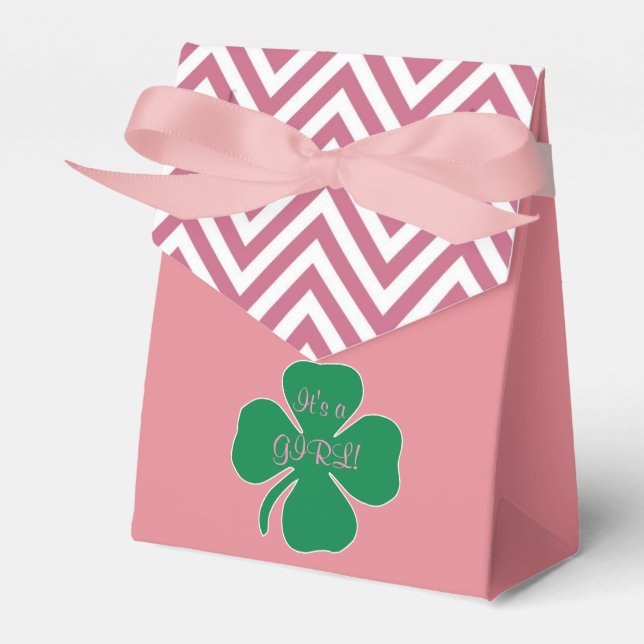 Irish themed Girl Baby Shower Favor Box (Front Side)