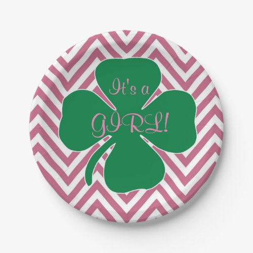 Irish themed Its a Girl Baby Shower Paper Plates
