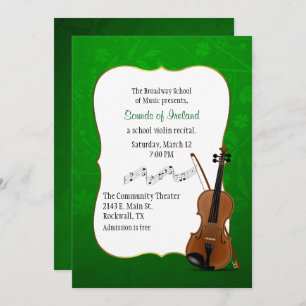 Irish Themed Violin Recital Invitation