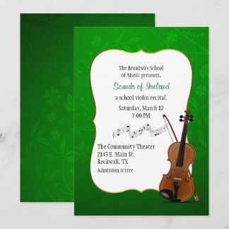 Irish Themed Violin Recital Invitation