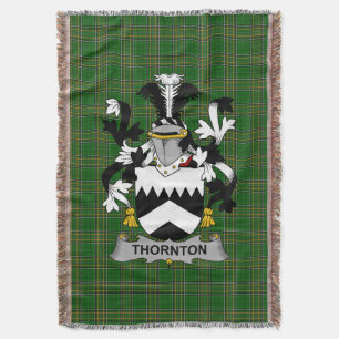 Irish Thornton Coat of Arms Family Crest Ireland Throw Blanket