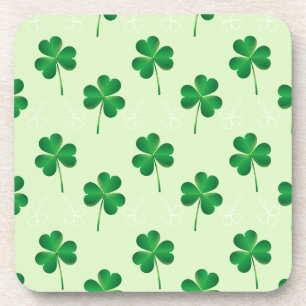 irish three leaves clover pattern beverage coaster