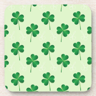 irish three leaves clover pattern beverage coaster