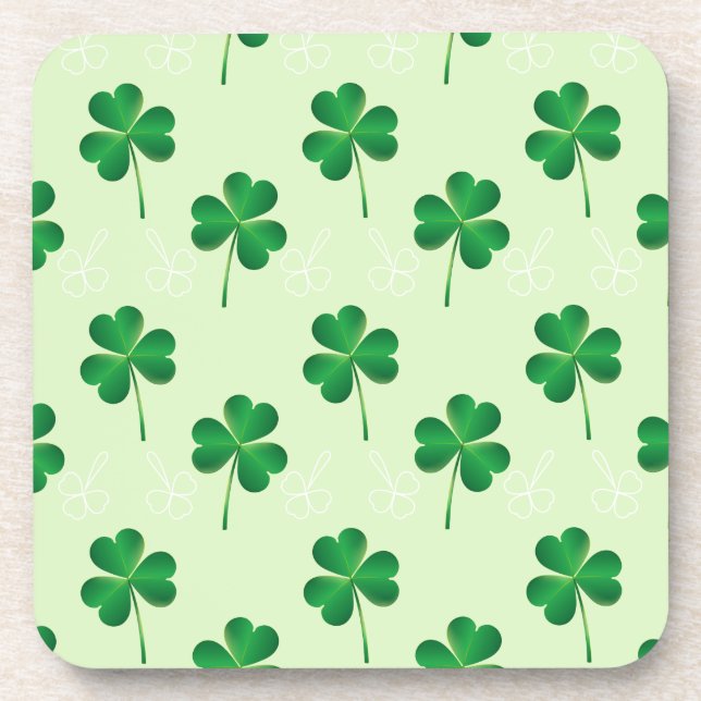 irish three leaves clover pattern beverage coaster (Front)