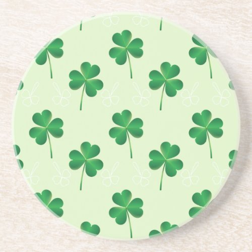 irish three leaves clover pattern drink coaster