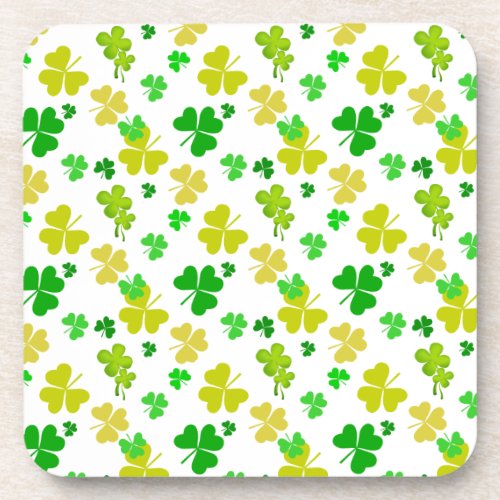 irish three leaves clover pattern drink coaster