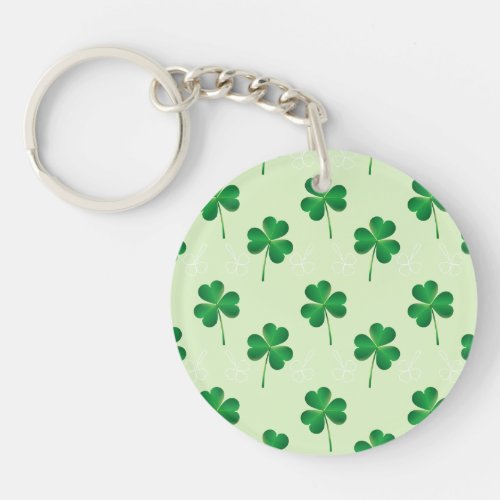 irish three leaves clover pattern keychain
