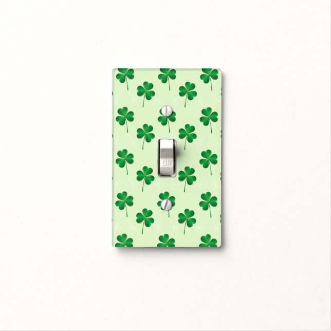 irish three leaves clover pattern light switch cover (In Situ)