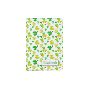 irish three leaves clover pattern passport holder