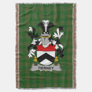  Irish Tierney Coat of Arms Family Crest Ireland Throw Blanket