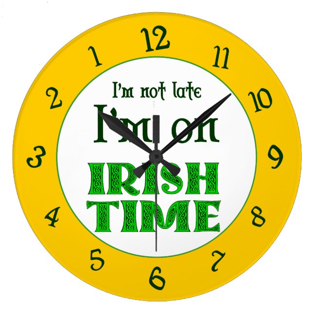 Irish Time Backwards Numbers Clock