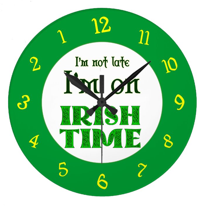 Irish Time Backwards Numbers Clock