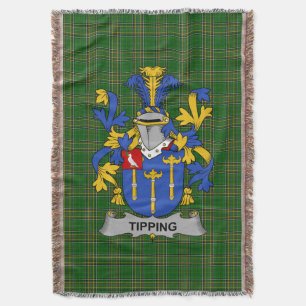 Irish Tipping Coat of Arms Family Crest Ireland Throw Blanket