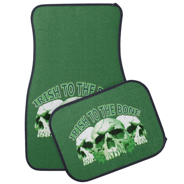 Irish to the Bone Skull Car Floor Mat (Set)