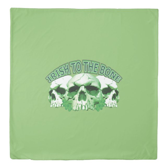 Irish to the Bone Skull Duvet Cover (Front)