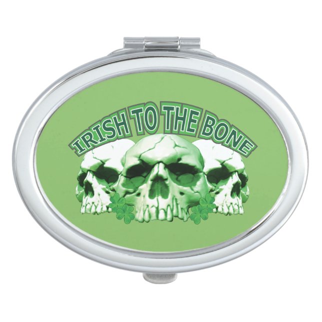 Irish to the Bone Skull Makeup Mirror (Front)