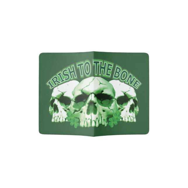 Irish to the Bone Skull Passport Holder (Opened)