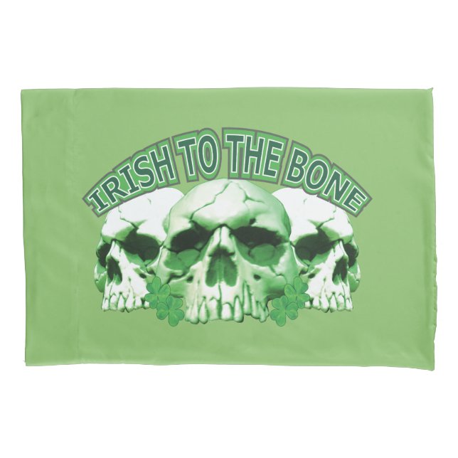 Irish to the Bone Skull Pillowcase (Front)