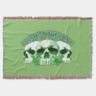 Irish to the Bone Skull Throw Blanket