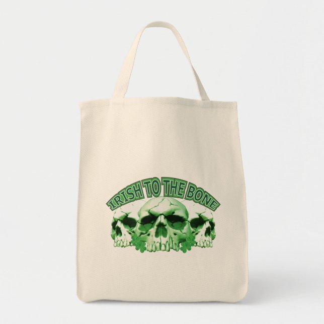 Irish to the Bone Skull Tote Bag (Front)