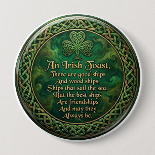 Irish Toast, Celtic Knot Pin, Friendship Gift, Button