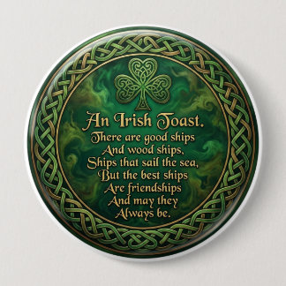 Irish Toast, Celtic Knot Pin, Friendship Gift, Button