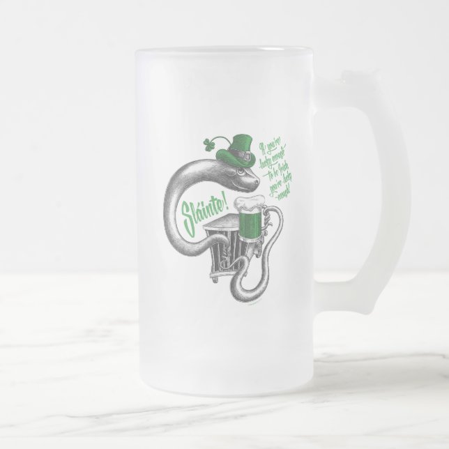 Irish Toast Frosted Glass Beer Mug (Right)