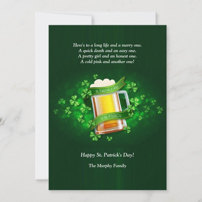 Irish Toast Greeting Card (Front)