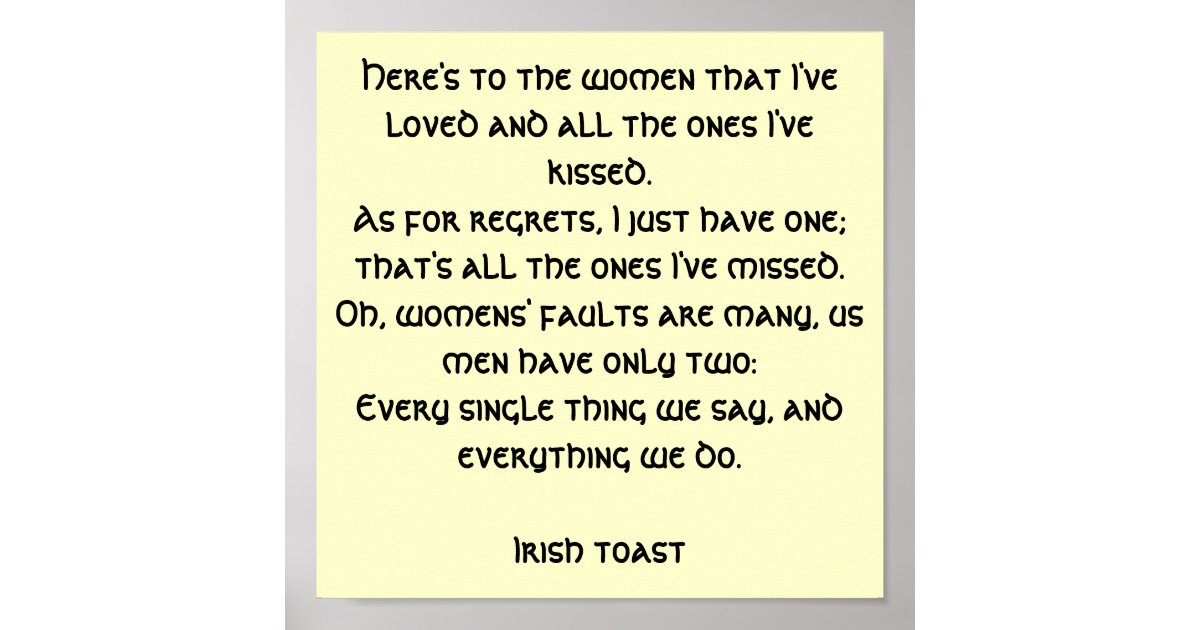 Irish Toast Poster | Zazzle