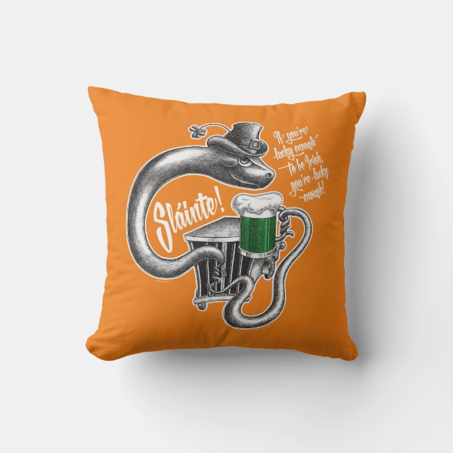 Irish Toast Throw Pillow (Front)
