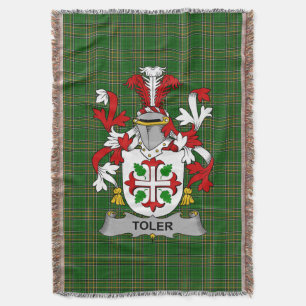 Irish Toler or Toller Coat of Arms Family Crest I Throw Blanket